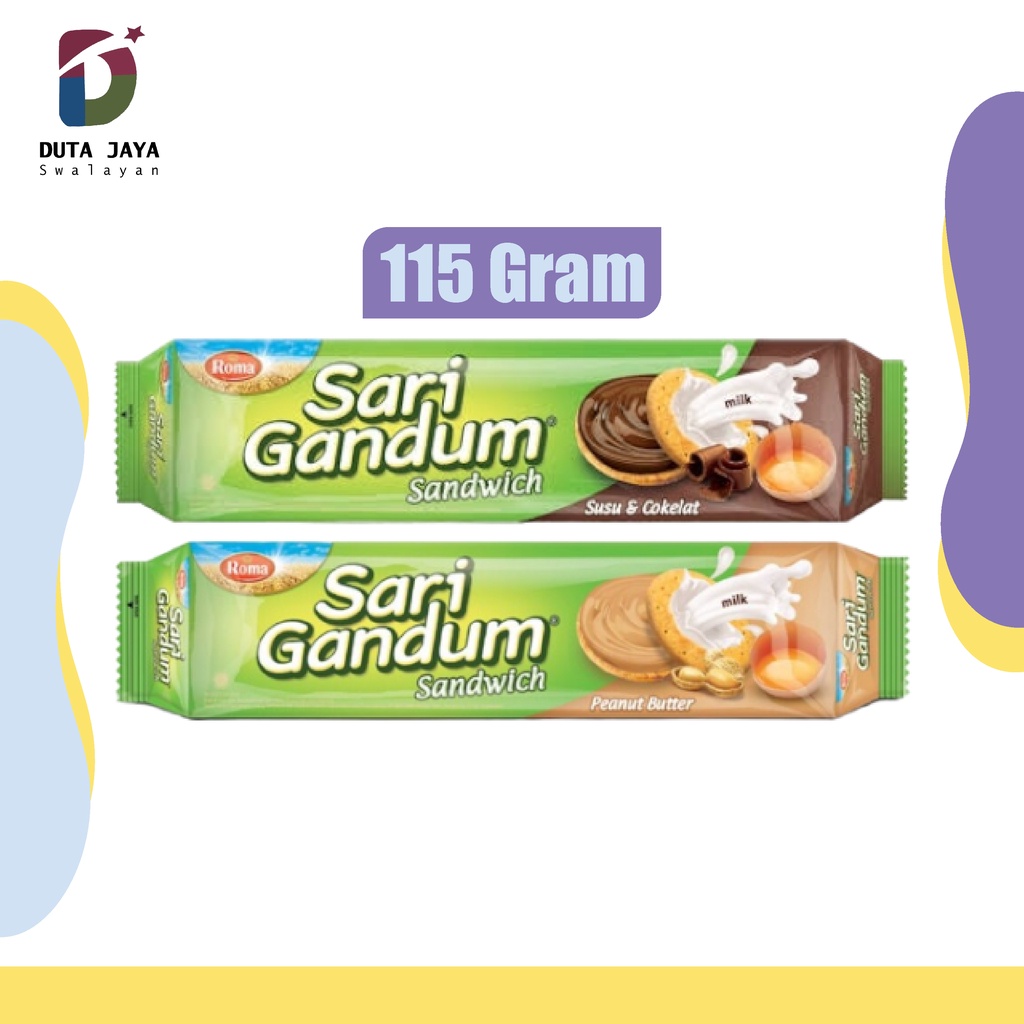 Roma Sari Gandum Biskuit Sandwich Cokelat dan Peanut 115 Gram