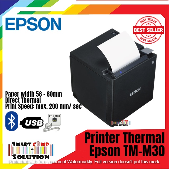 Printer Kasir POS Thermal 80mm Epson TM-M30 / TM M30 USB LAN Bluetooth