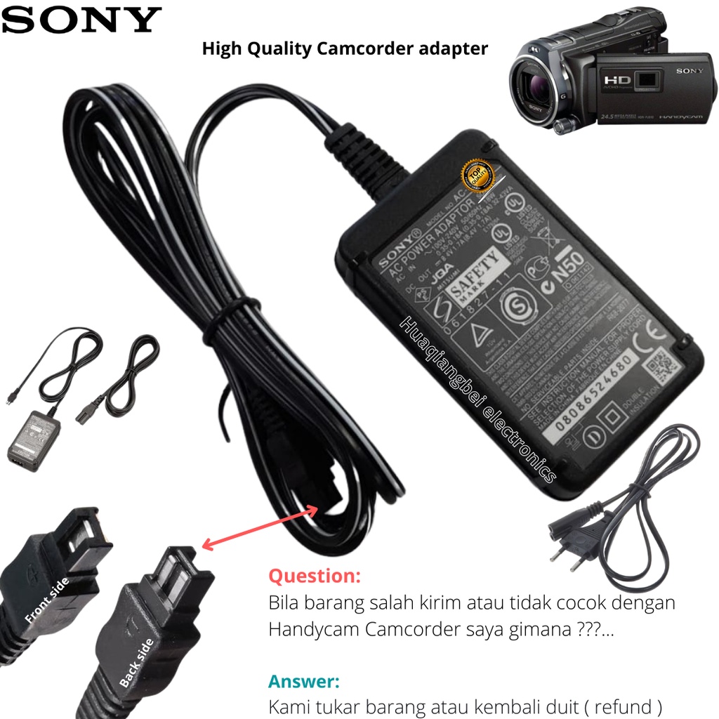 Charger Handycam Sony DCR-SX22 DCR-SX65E DCR-SX22E DCR-SX65 DCR-SX21 DCR-SX21E Camcorder adapter