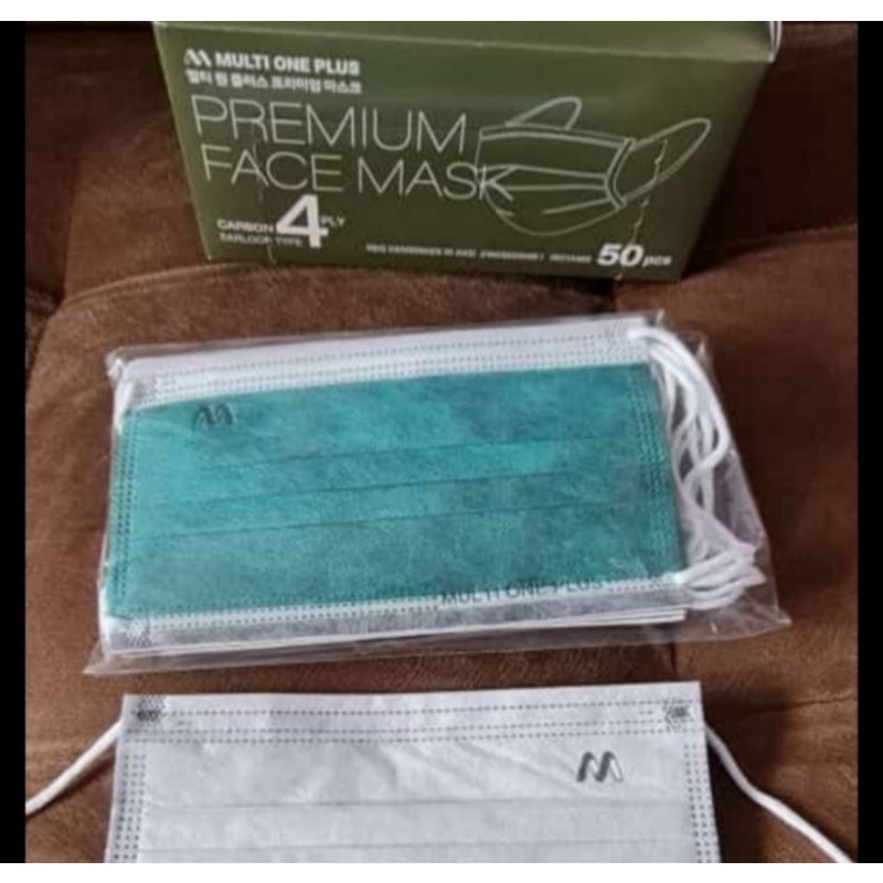 Masker Active Carbon Multi One Plus 4ply Kemenkes AKD 4 ply isi 50pcs ( Polusi Udara &amp; Anti Virus)