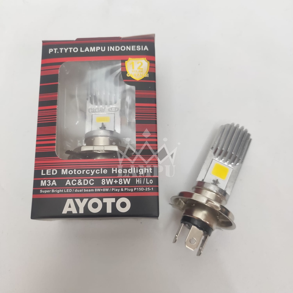 LAMPU DEPAN AYOTO M3A-H4 AC DC HEADLAMP M3A H4 KAKI VIXION UNTUK MOGE