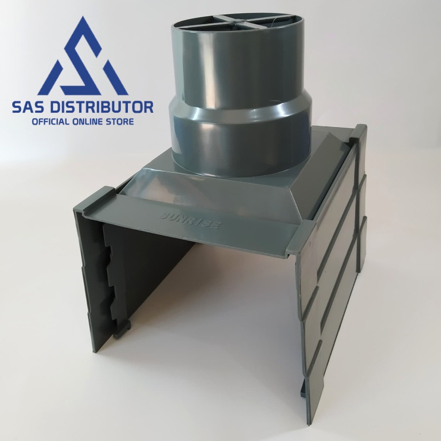 Corong Talang Air Kotak PVC SUNRISE / Corong Kotak Abu / Corong Talang 4 inch PVC / Corong Air Kotak