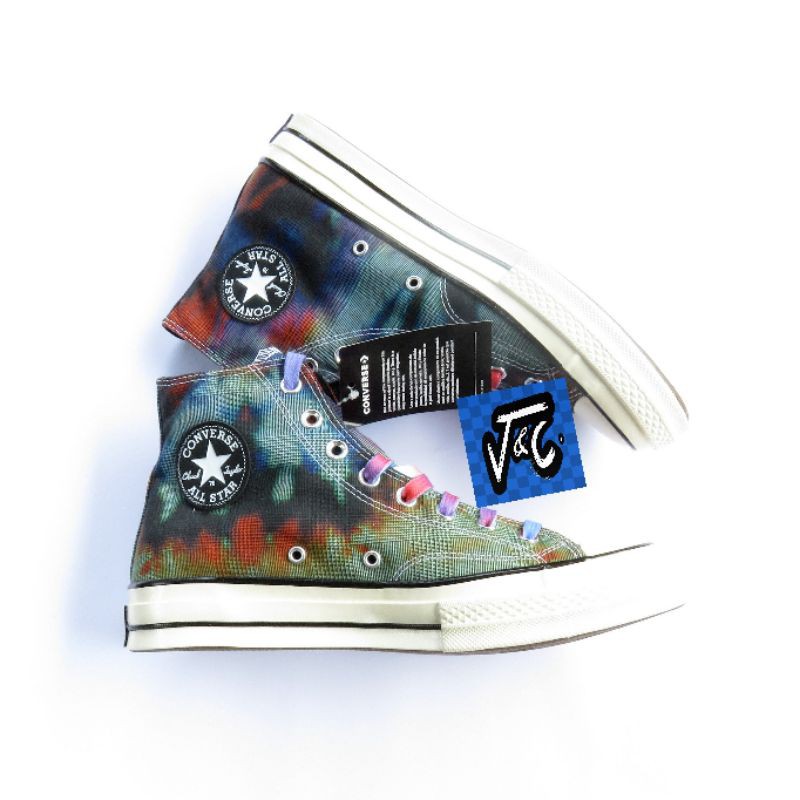 Sepatu Converse Chuck 70 70s Tie Dye Plaid Hi Multi Murah