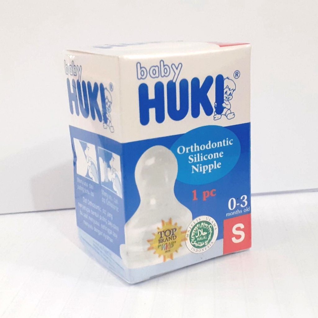 1pcs Dot GEPENG Baby HUKI Orthodontic Silicone Nipple Size S M L nipel empeng bayi Pengganti