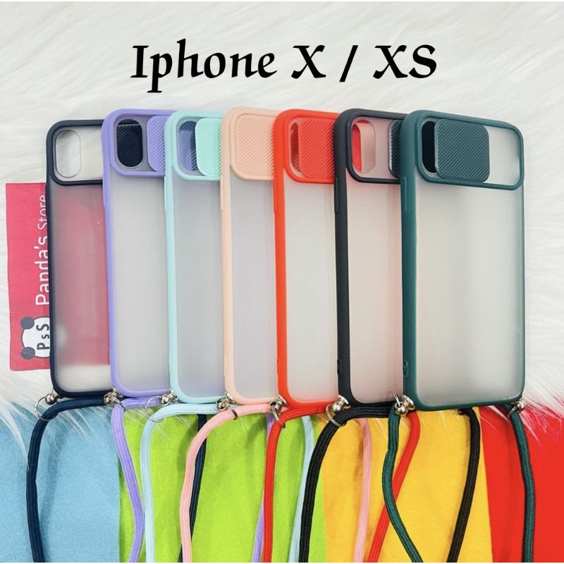 Iphone X/Xs Softcase dove sliding camera + Tali Laynard [Premium]