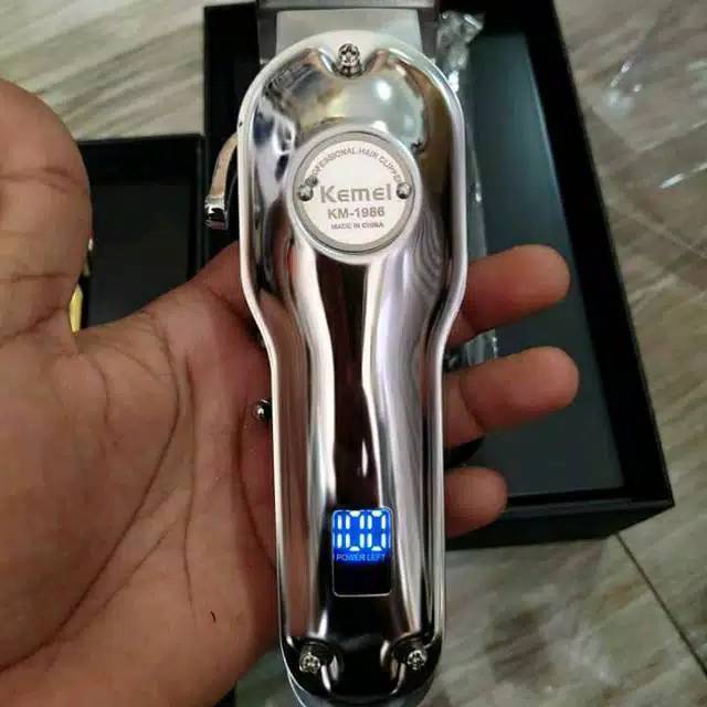 cukuran kemei km 1986 silver clipper kemei full metal silver