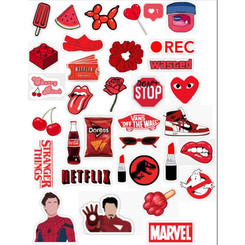 

30 pcssticker tumblr red
