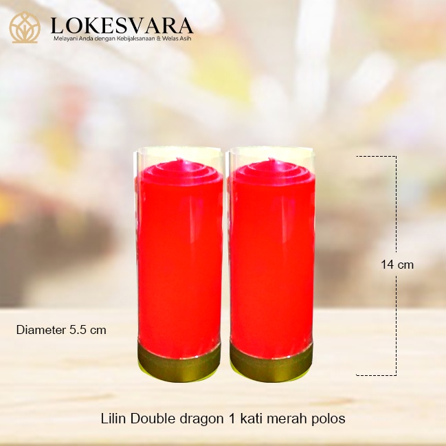 Lilin Puja Sembahyang Pilar 1 Kati/Kin Double Dragon