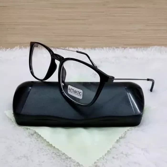 KACAMATA MINUS KOTAK GAGANG TIPIS ELEGAN/KACAMATA PRIA MINUS/LENSA MIN - Cokelat Tua