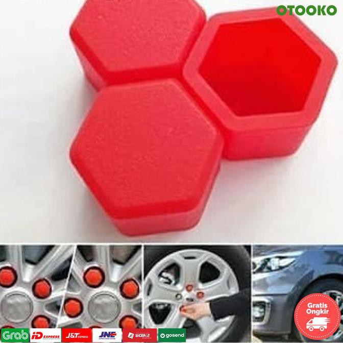 sulaemanan_selle | Tutup Baut Silikon Lugnut Velg Silicone Car Wheel Cover Hub Screw - Hitam