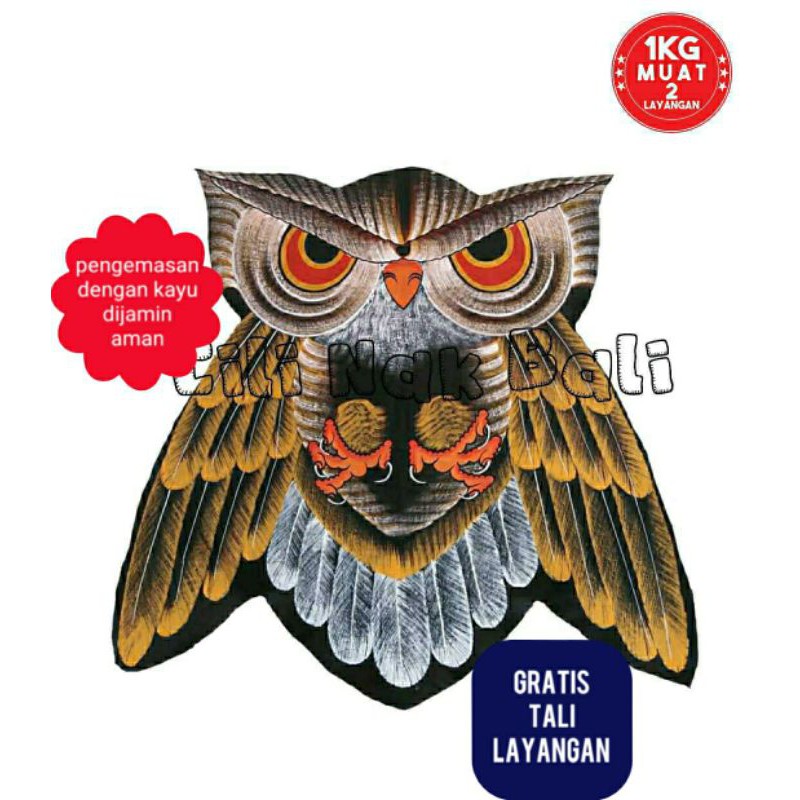 Layangan Bali Murah Celepuk Burung Hantu Lukis Tangan Layangan Bali Murah Celepuk Burung Hantu Lukis Tangan