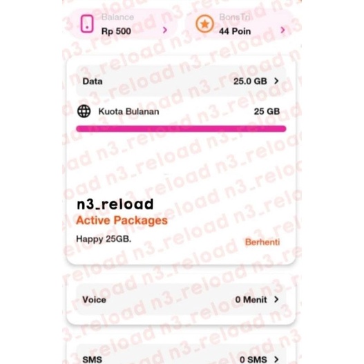 Perdana Tri 10GB &amp; 25GB Siap Pakai