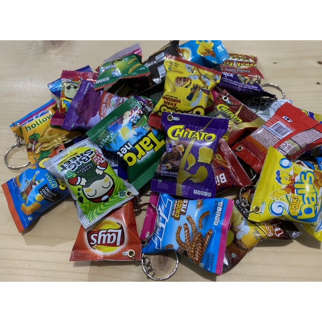 Gantungan kunci snack lucu dan imut