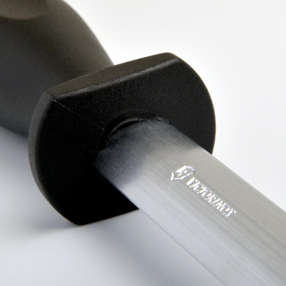 ID ASAHAN PISAU OVAL 27 CM VICTORINOX SHARPENING STEEL 7.8343 BLACK HANDLE FINE CUT ORIGINAL SWISS