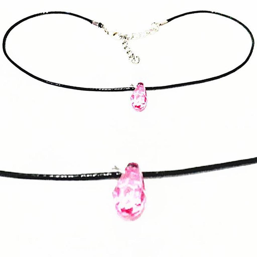 Baby Choker Necklace Hot Pink Crystal | Kalung Handmade