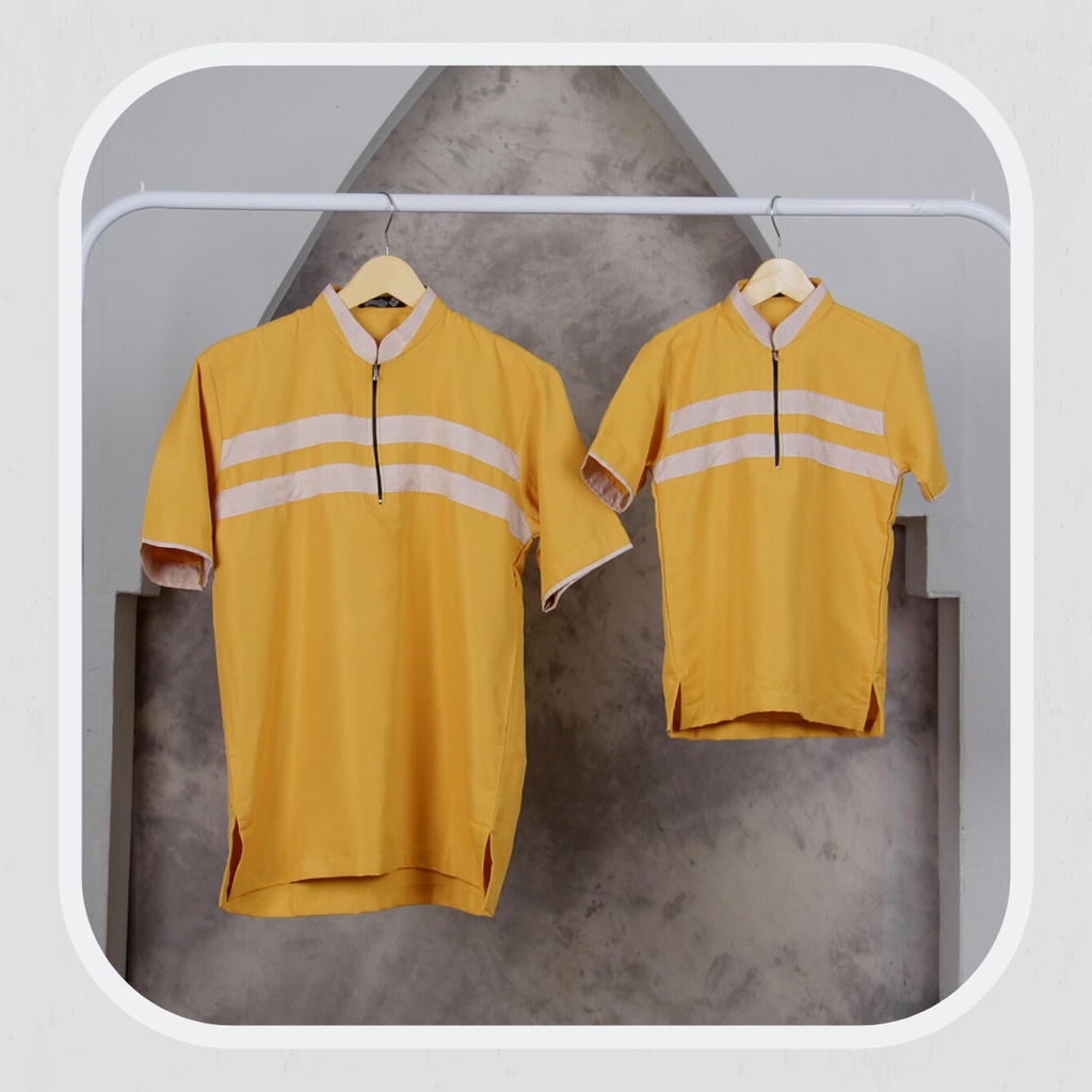 baju koko couple / koko couple / koko couple ayah dan anak warna mustard