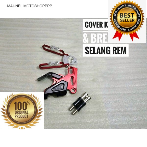 paket avariasi Nmax selang rem model v + cover tutup pelindung kaliper breket  selang rem Nmax,Nmax New 2020,Aerox,Lexi,Vixion,R15,Mx King