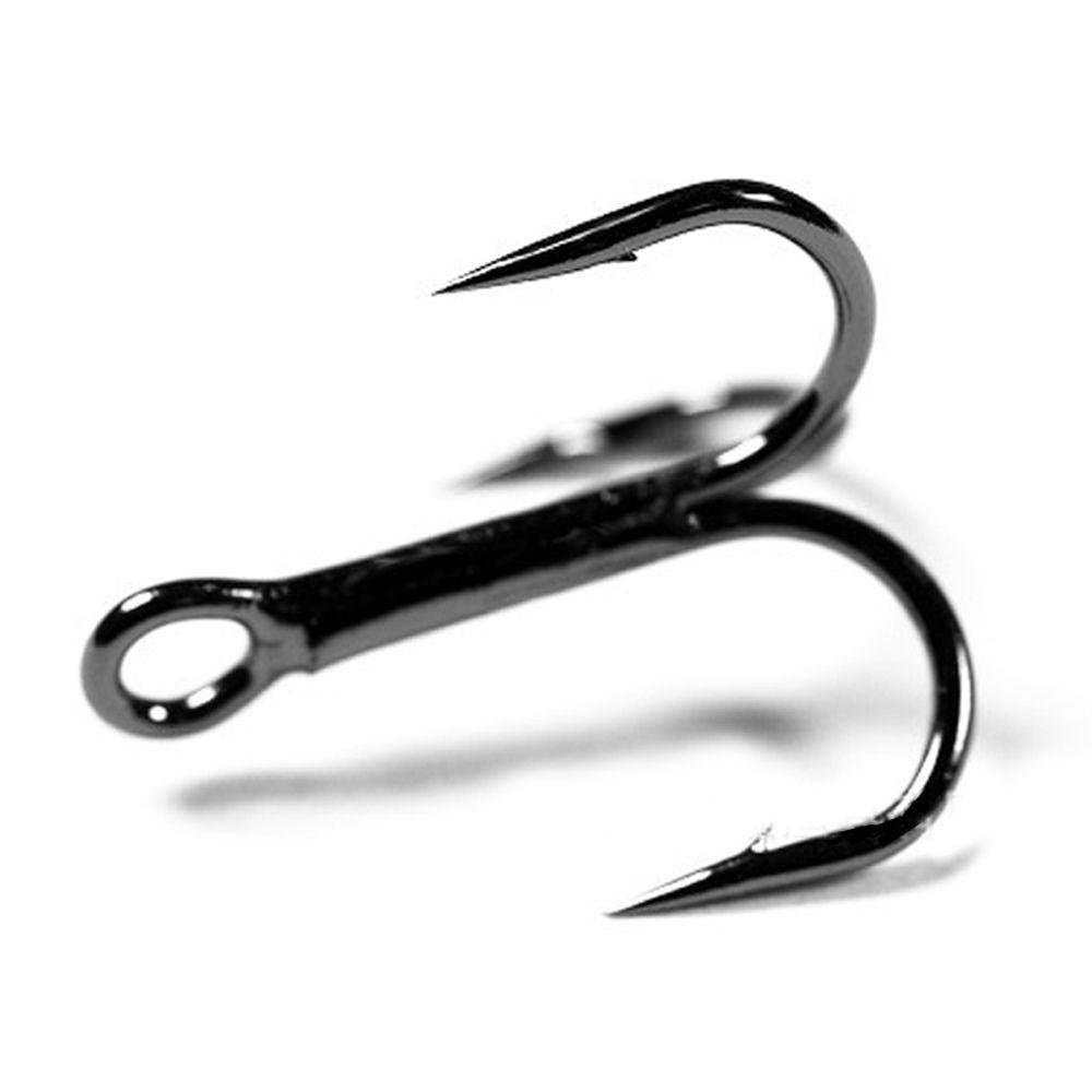 Lanfy Memancing Kait Beberapa Tujuan Hitam Aksesoris Stainless Steel Bulat Tekuk Treble Baja Karbon Tinggi Kait Berduri