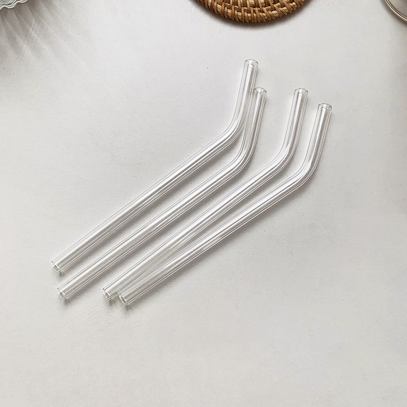 Sedotan Kaca Bengkok PREMIUM (PYREX)/ Glass Straw / Pipet Bengkok Kaca Tebal