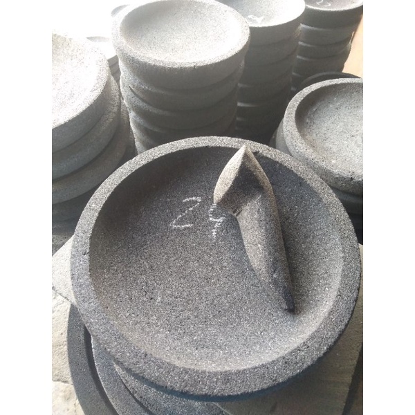 cobek cowek batu asli 24cm