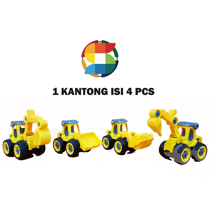 Mainan Truck DIY Kontruksi 4PCS / Mainan Anak Truk 315Q