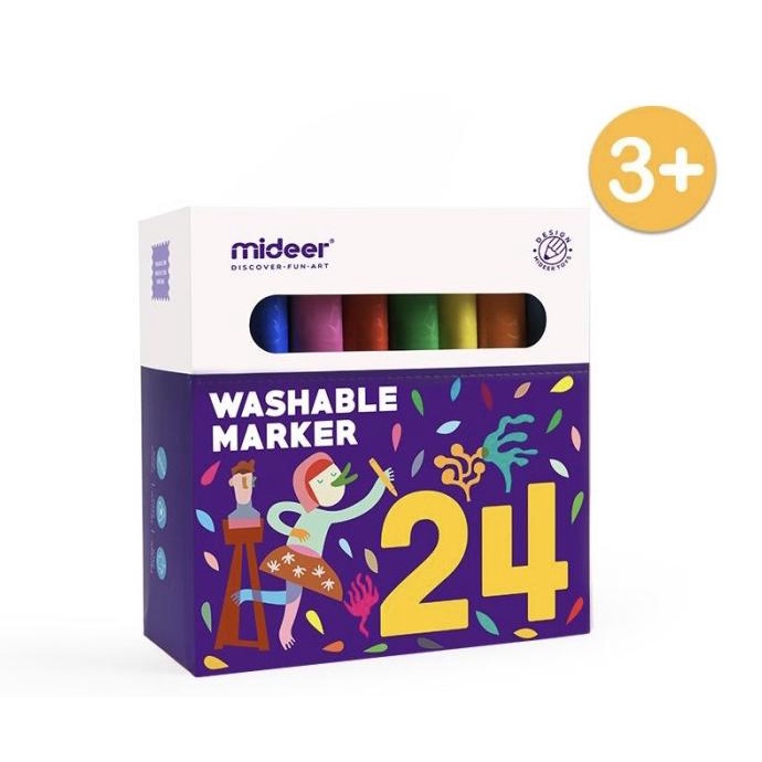 

Mideer washable marker 24 pcs mainan edukasi anak ---READY---