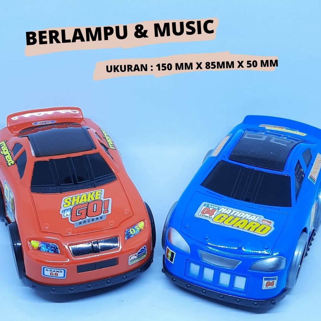 Mainan Anak Mobil Berlampu Racing Sport Cars Bump And Go Bersuara Versi New-MOBIL RACING CAR NEW