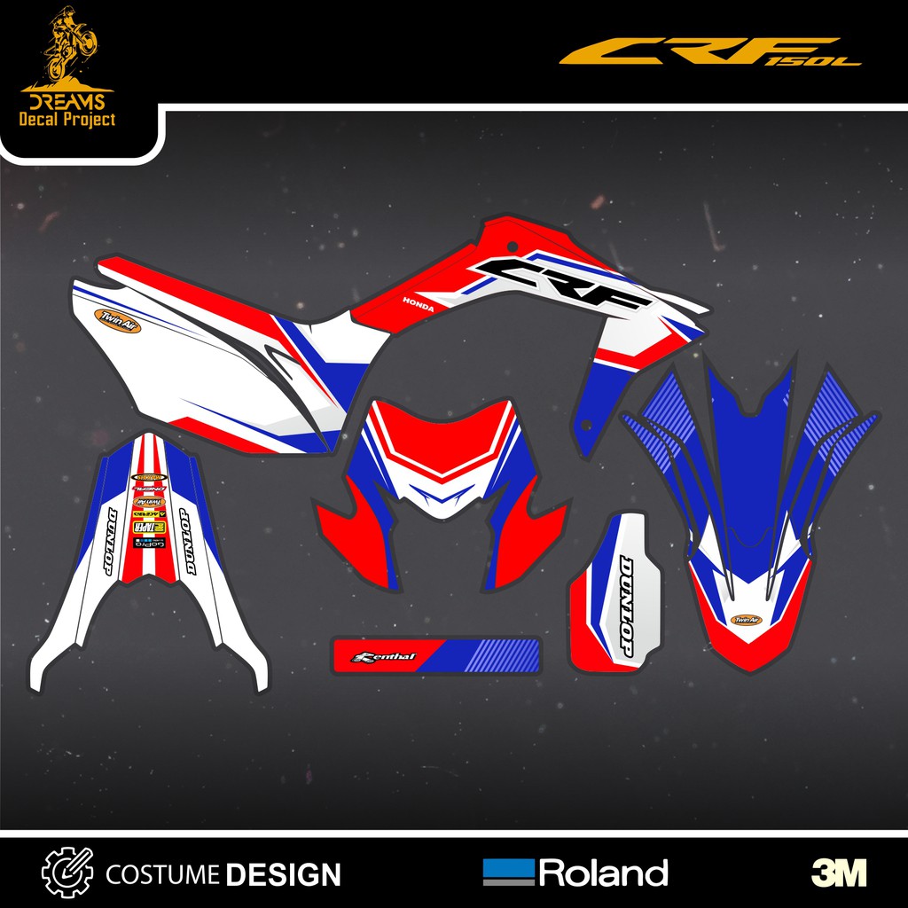 Decal CRF 150L Red White Blue