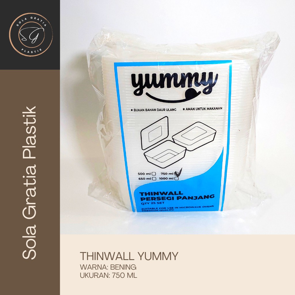 Thinwall Yummy 750 mL isi 25 pcs - Kotak Makanan Plastik