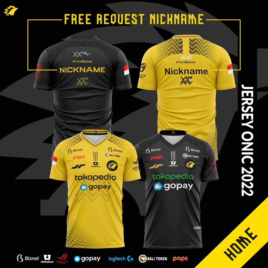 JERSEY ONIC ESPORTS 2022 TERBARU (Free Nickname)