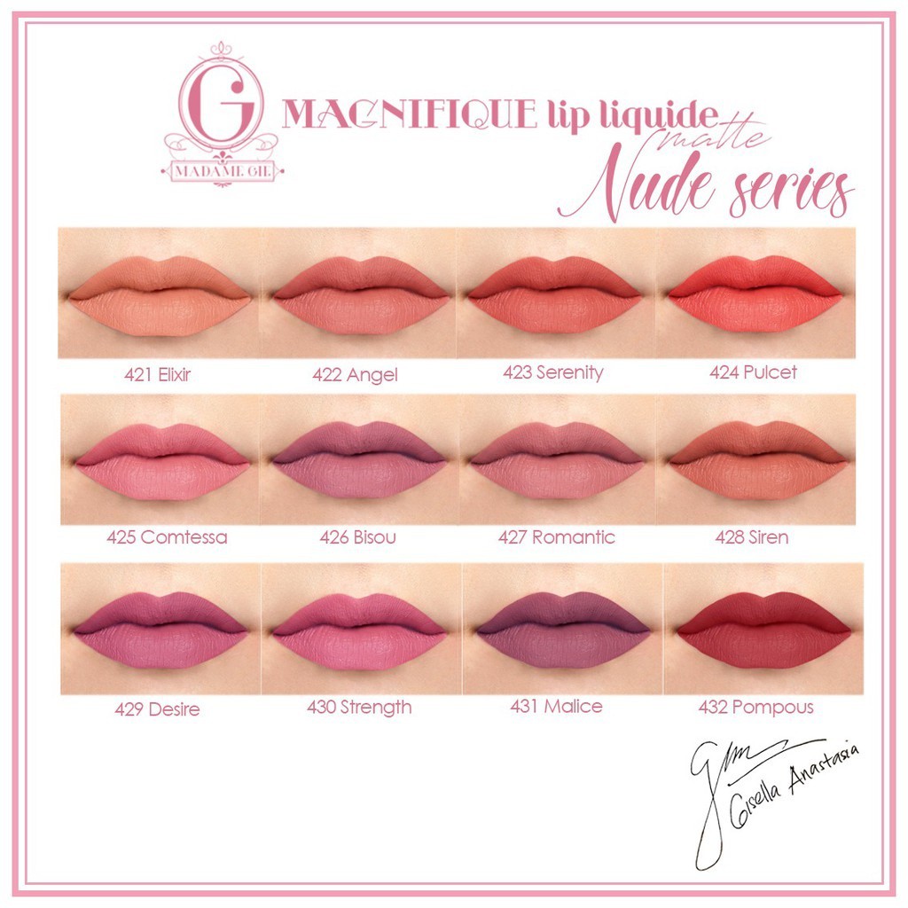 ⭐️ Beauty Expert ⭐️ Madame Gie Magnifique Lip Liquide Matte Nude Series - MakeUp Lip Cream Lipstik