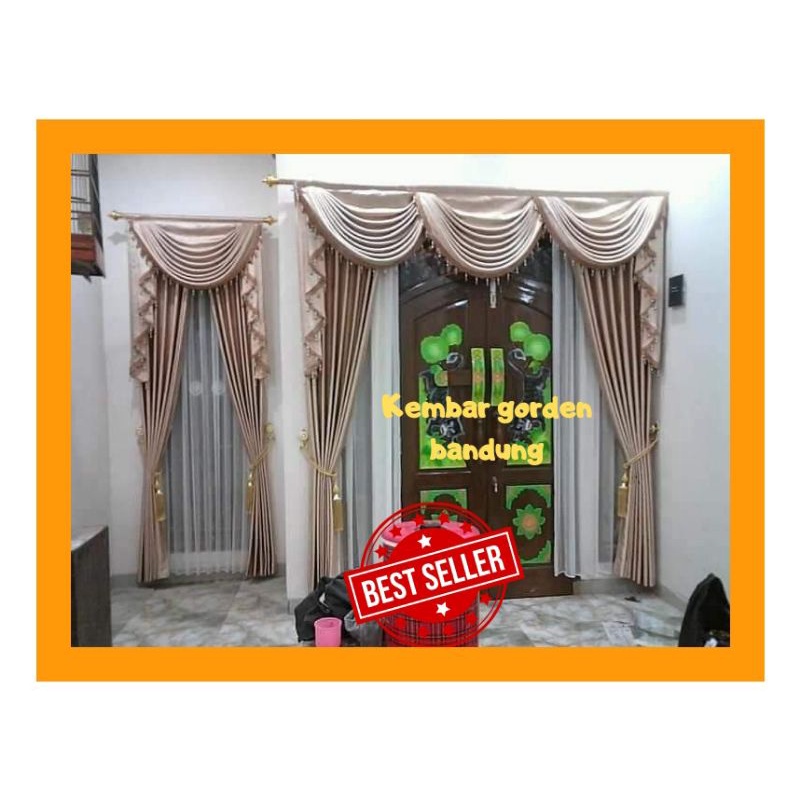 gorden poni mewah jendela dan pintu tengah hordeng korden gordeng