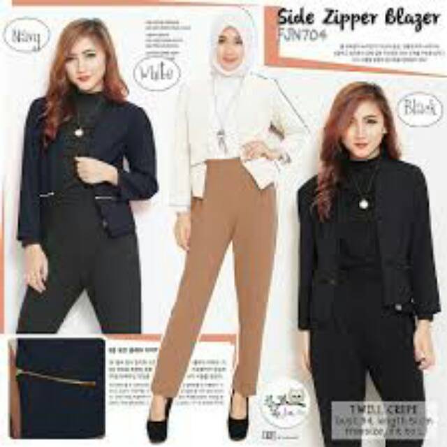 Side zipper office blazer (blazer zipper)