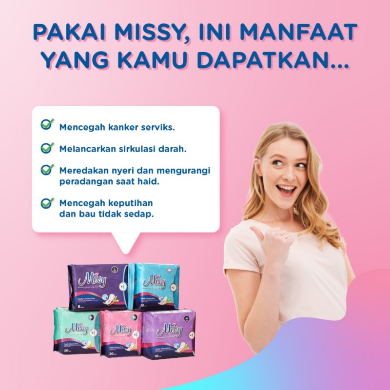 Missy Night Super Thin Wings Pembalut Wanita 290 mm - 10 S