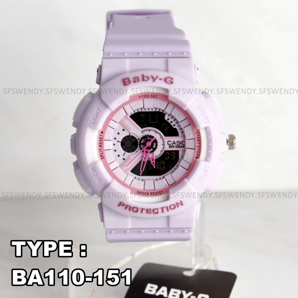 TERLARIS !!! Jam tangan wanita &amp; anak Baby-G BA-110 Ungu Lilac Pink Merah muda biru digital anti air sporty