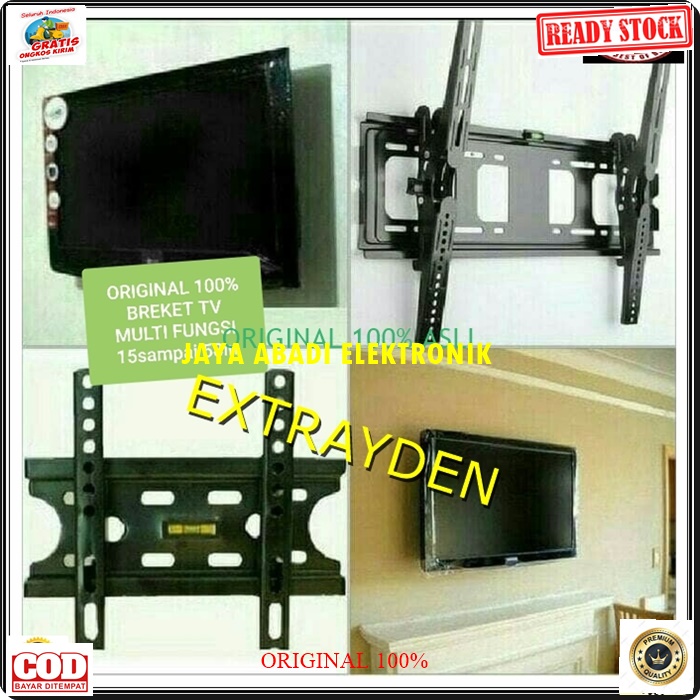 G187 BRACKET TV TEMBOK WALL BREKET TELEVISI LED LCD UNIVERSAL PENGAMAN GANTUNGAN PENOPANG FLEXSIBEL STAND FULL PLAT BESI FLEXSIBLE HOLDER TEMPAT GANTUNG TIANG PPENYANGGA TIANG PEGANGAN WAL MOUNT DINDING MULTI  original breket tv full besi 22 sampai 58 in