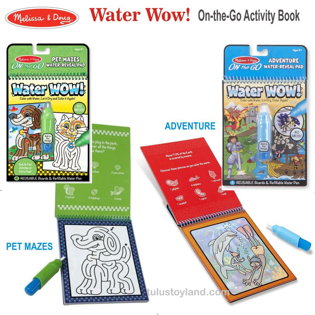 Melissa and Doug Water Wow buku mewarnai