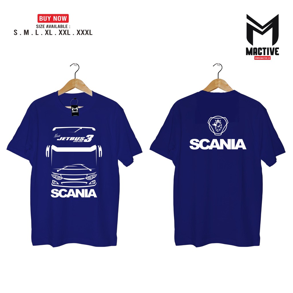 Kaos Sablon JETBUS 3 SCANIA Atasan Pria Baju Pria - MACTIVE