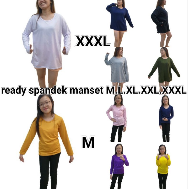 ready M.L.XL.XXL.XXXL.tgn panjang spandek kaos manset bagus