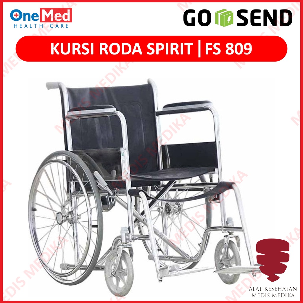 GOJEK ONLY Kursi Roda Spirit Onemed FS809 Standar Wheel Chair FS 809