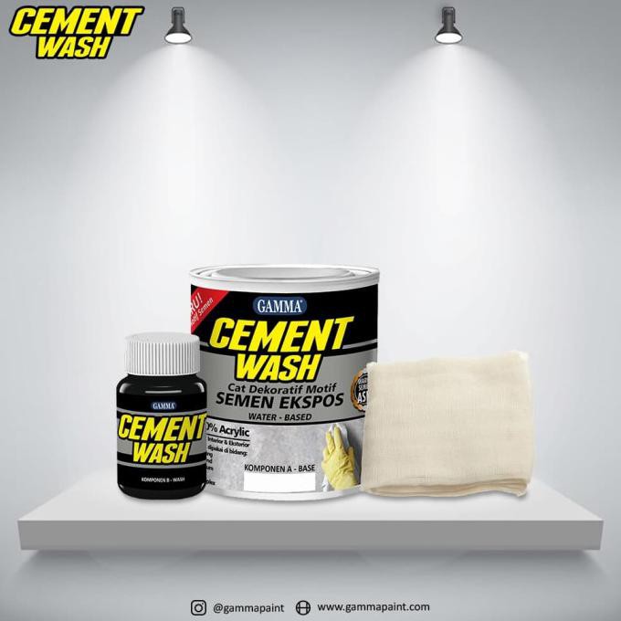 Jual Cat Tembok Cement Wash Kit M L L Cat Motif Semen Ekspos Light Grey Neew