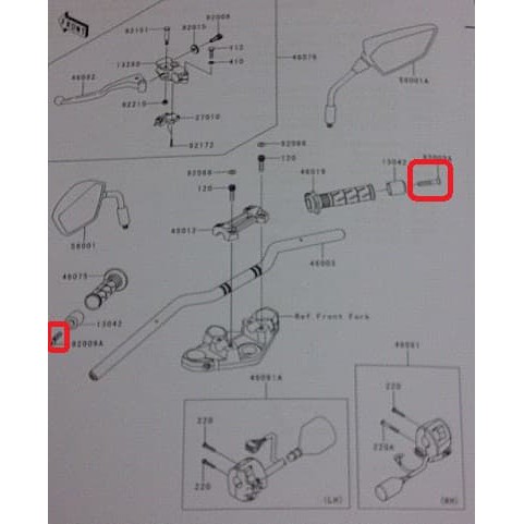 Baut Jalu Stang Kawasaki Z250 Original Ready Stock