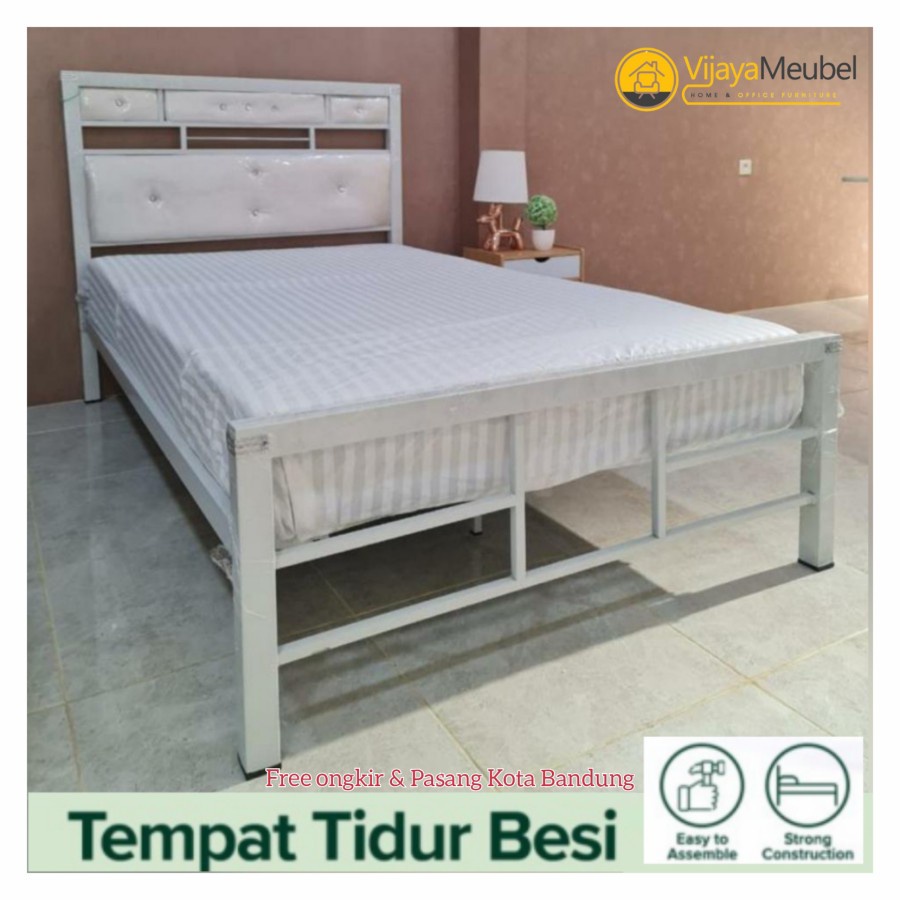 Ranjang Besi minimalis putih Bandung