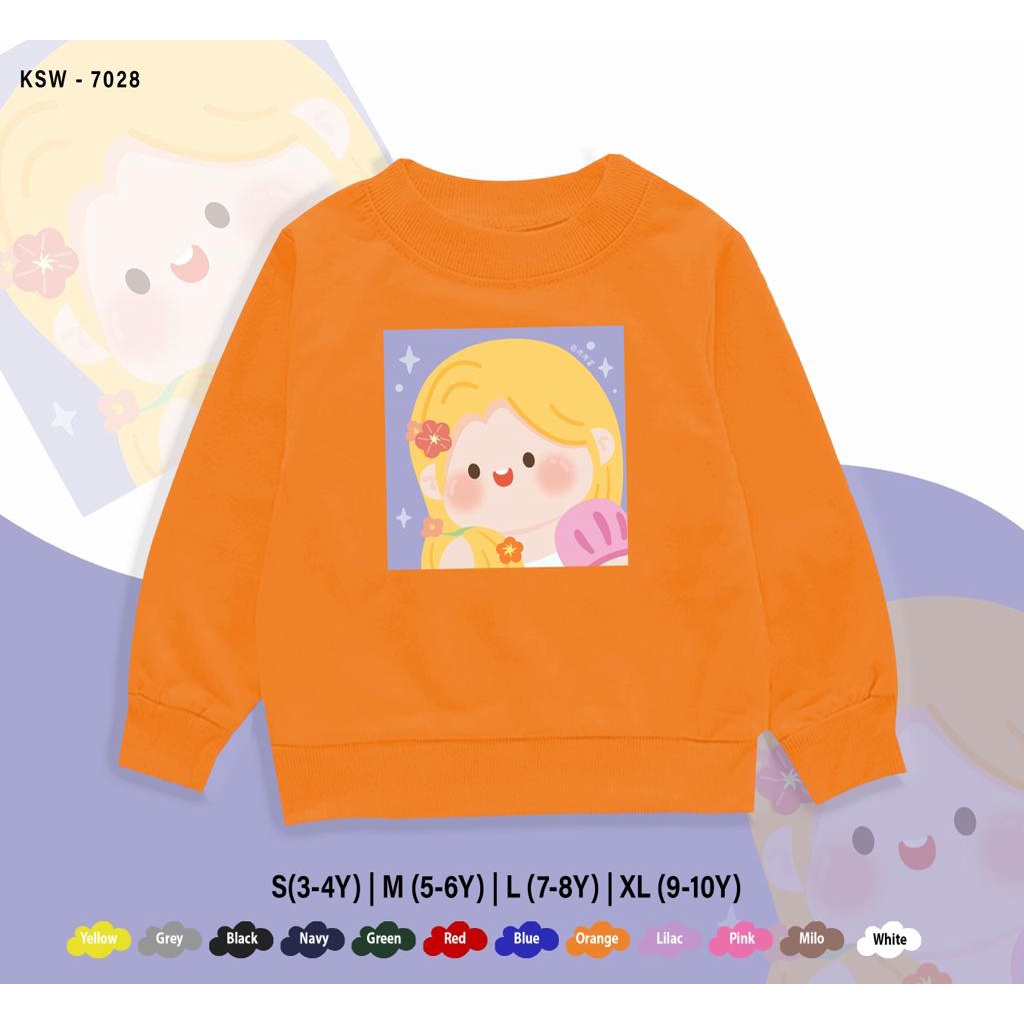 SWEATER KIDS TERBARU / RAPUNSEL PIPI CHUBBY /1-10 TAHUN / BAHAN FLEECE PREMIUM / UNISEX / BEST SELLER