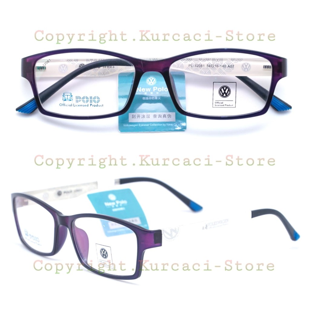 OBRAL Kacamata original Volkswagen 12081 Pria Wanita Kotak Limited Stock, Kacamata Branded