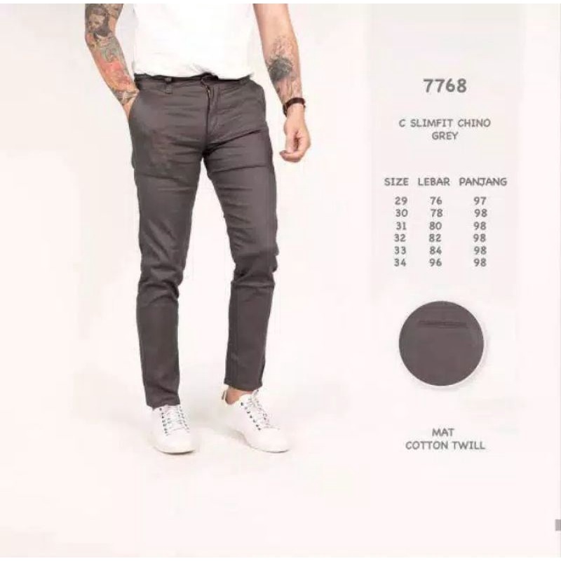 CELANA PRIA CHINO Slim fit Panjang Kerja kantor Santai Liburan Cowok Gentleman Boy Skinny