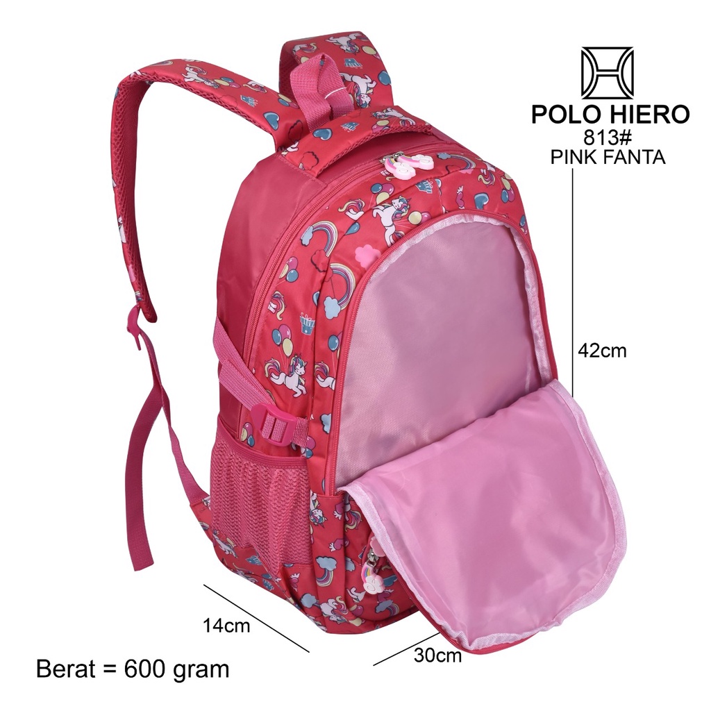 New Model Unicorn Tas Ransel Anak Anak Perempuan Polo Hiero 813,[Tas Sekolah,Tas Kuliah]