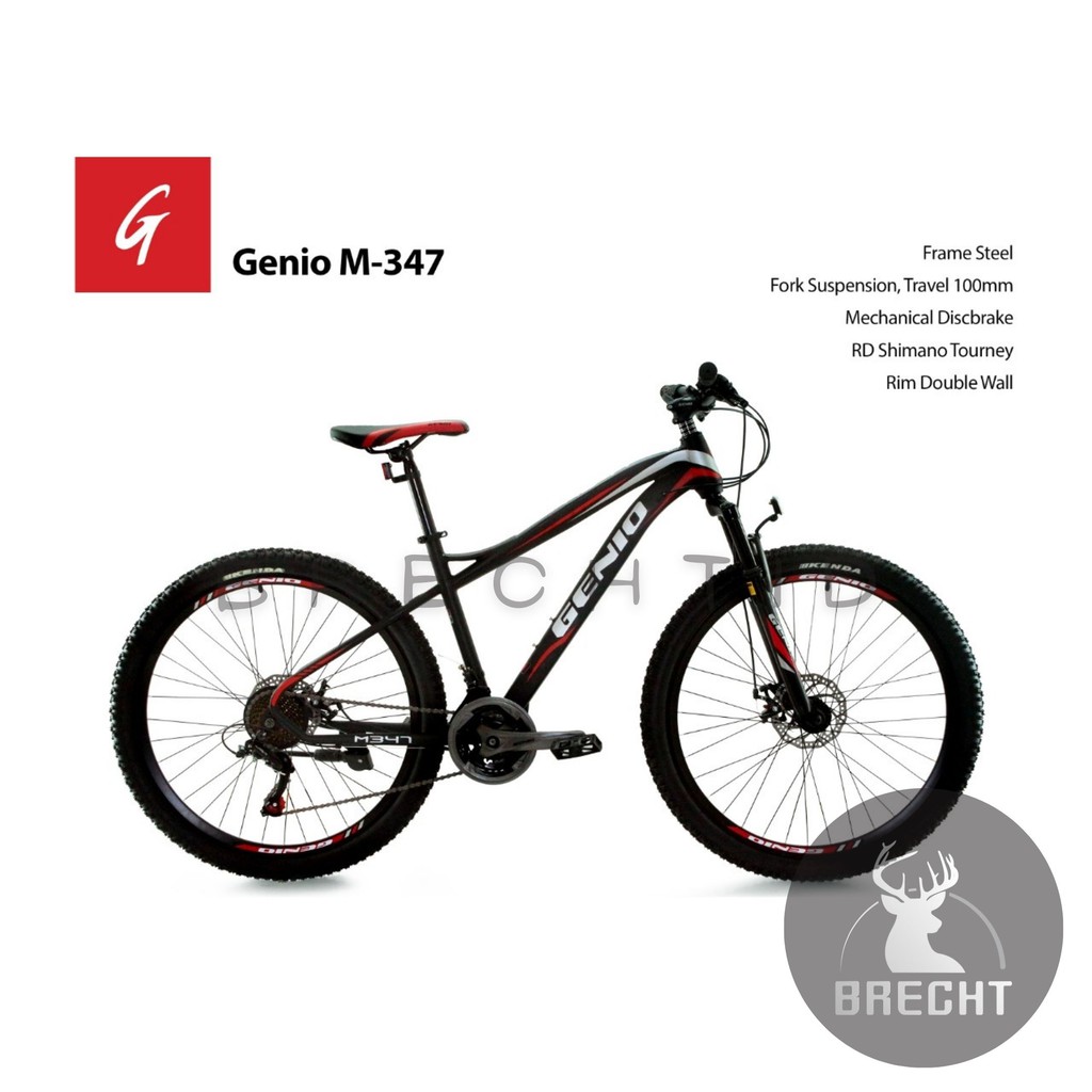 Sepeda Gunung MTB Genio M-347 Steel Mechanical Disbrake 27.5"