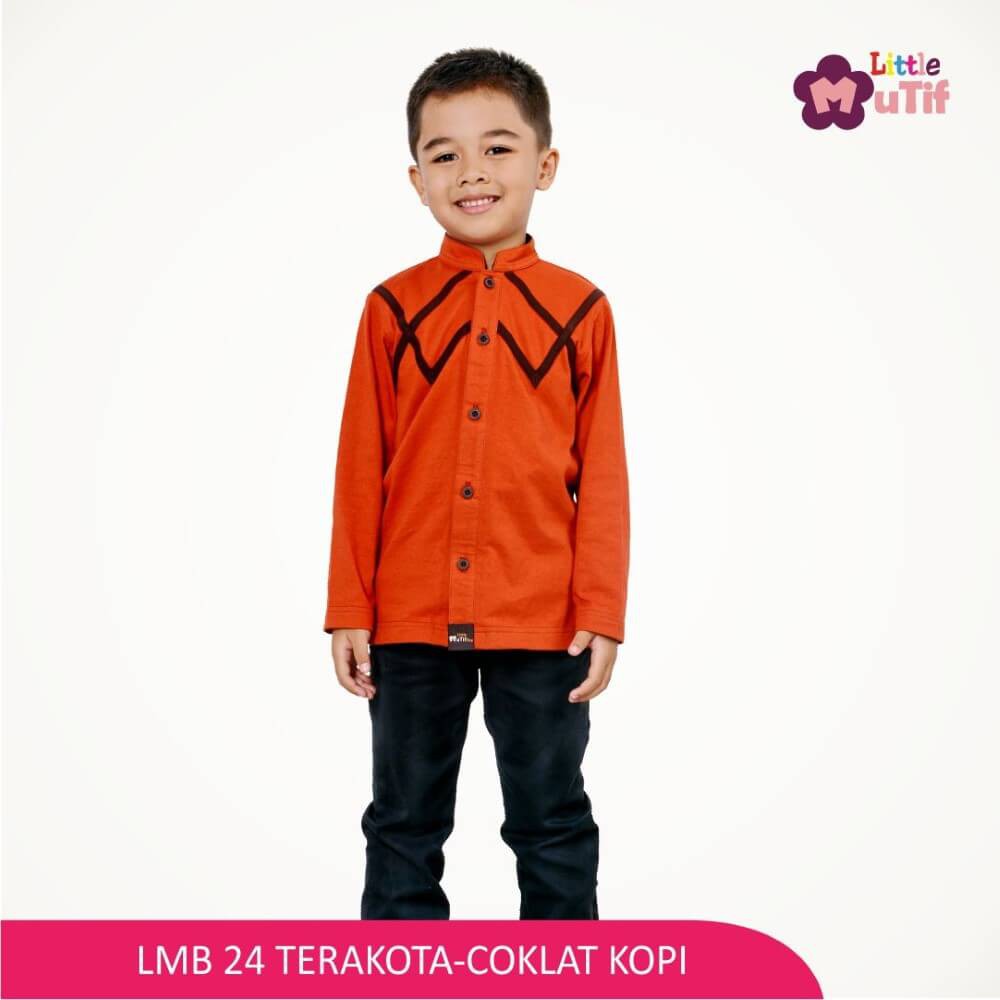 Baju Koko Anak Mutif MTIF - LMB 24A Terakota - Coklat Kopi