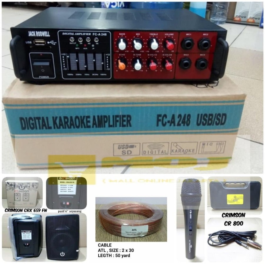 Paket karaoke sound system bluetooth paketan ampli dan speaker home th